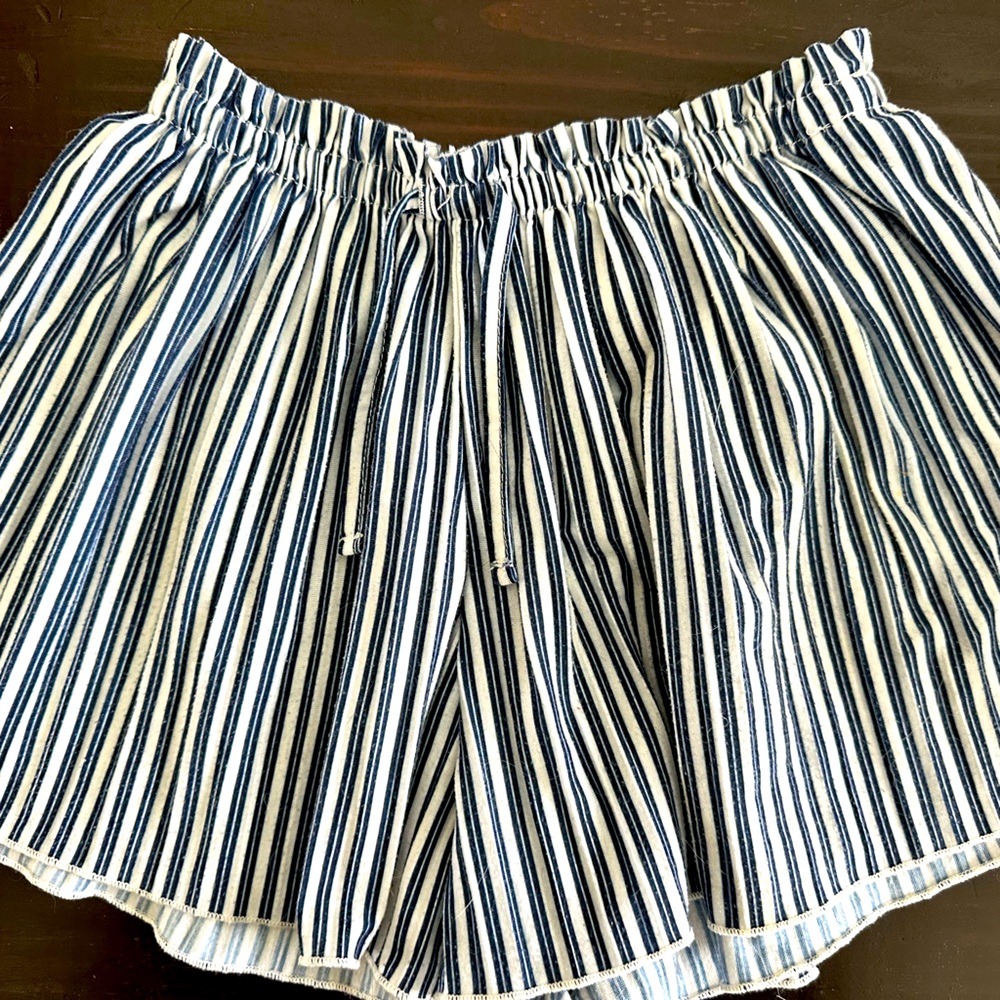 Striped Blue and White Girls Shorts